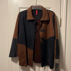 Black and Brown Suede Jacket (ladies) NWT